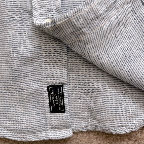 Abercrombie & Fitch Linen Long Sleeve Button Down Shirt - Picture 4 of 7